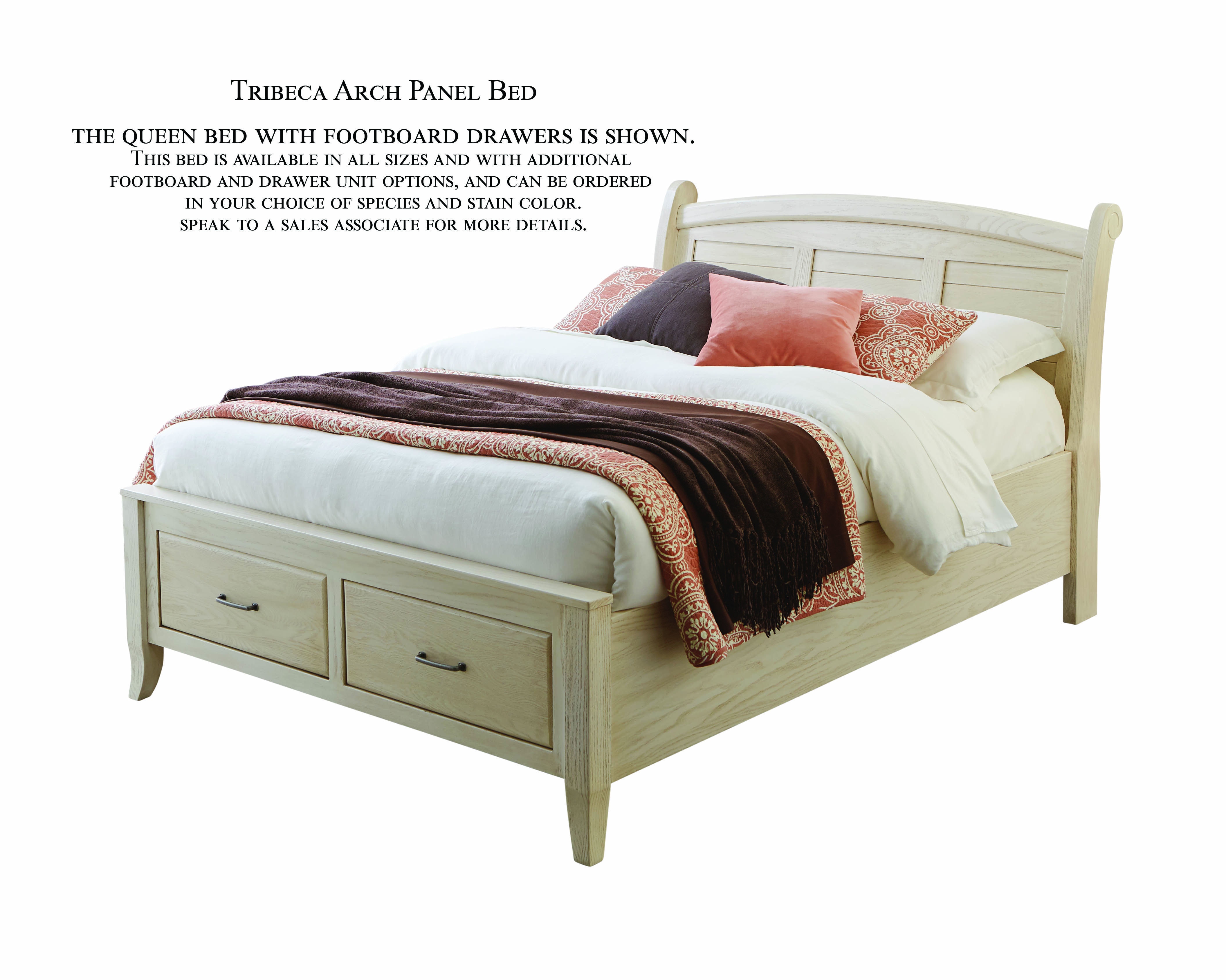 MAVIN Bedroom Arch Panel Bed with Both Side Drawers Tribeca Arch Panel